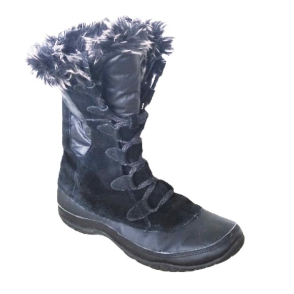 The North Face black suede type winter boots size 10 - Picture 2 of 10